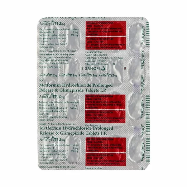 Amaryl M 2mg Tablet PR - Image 2