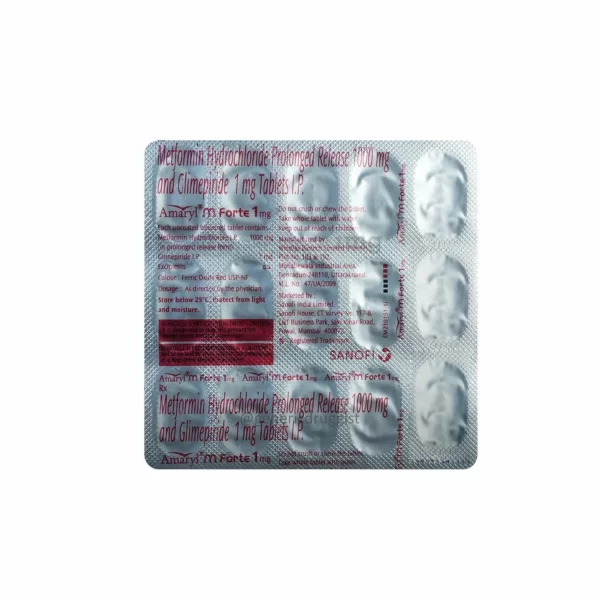 Amaryl M Forte 1mg Tablet PR - Image 2